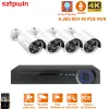 Lens H.265+ 8ch 4K 8MP POE SecurityCamera System Kit Audio Record RJ45 Face Detectie IP Camera IR Outdoor Waterdichte CCTV -video