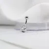 المجوهرات Miqiao 925 Sterling Silver Round Mounting Belly Betly Butting Body Body Zircon Pin Length 6 8 10 Mm Width 1.2 1.5mm Gine Jewelry