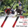 Accessoires Sougayilang Angelrute und Rollenfischerei Combo Telescopic Fishing Rod 7.2: 1 Hochgeschwindigkeits -Baicasting -Rolle für Basspike