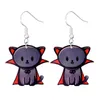 Andere Halloween -Ohrringe süße Cartoon Katze Crow Ufo Bat Design Dangle Ohrringe Acrylschmuck vielseitige Accessoires 240419