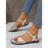 Casual schoenen 2024 Vrouwen Sandalen Zomer Women Flat Luxe Woman Fashion Winny Bright Glitter Ladies Flats