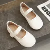 Little Girls Mary Janes Soft Leather Plain Design Autumn Children Princess Shoes Light Round Toe Daily 21-30 Toddler Kids Flats 240422