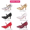 Chaussures de danse Bd Dance-Shoes Femmes Salle de bal Practice Middle and High Heels SheepSkin Dancesport Soft Sole 125