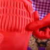 Luvas flexíveis de borracha confortável Luvas limpas prato vermelho luvas Lavagem lavando acessórios de limpeza de cozinha longa de borracha