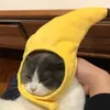 Vestuário para cães ajustáveis gatinhos de estimação de gatinho de estimação de banana chapéu universal cor brilhante para férias