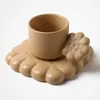 Mugs Creative Cute Biscuit Ceramic Coffee Cup With Biscuit-shape Tray Handmade Tea Latte Milk Mug Plate Elegant Wedding Birthday Gift