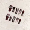 Sisful Plaid Perfection - Handgemaakte verfraaide lange kist -aan -op nagels