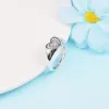 Ringen 100% nieuwe 925 Sterling Silver Radiant Heart Pave Signet Rings For Women Wedding Engagement Finger Ring Fijne sieraden Gratis verzending