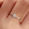 Top S925 Sterling Silver Zircon Fine Ring Women's Exquisite Niche Design High-Grade Temperament All-Match Silver Ring