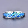 Groupes New Fashion Classic Simple Fire Opal Ring Femmes Anniversary Jewelry Special Gift Wholesale