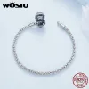 Strands Wostu Hot 925 Sterling Silver's Eye Bracelet Karma and Luck Bangle with Zircon for Women Date Wedding Party Jewelry Gift