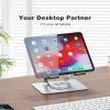 スタンドタブレットスタンド、360回転ベースのスイベルタブレットスタンド、描画用の調整可能なタブレットホルダー、iPad Pro/Airと互換性のあるタブレットホルダー