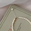 Cavigliere Ashiqi Real Natural Freshwater Pearl 925 Sterling Silver Bell Anklet Fashion Anklet per le donne