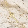 Pendant Necklaces Heart Shaped Key S925 Sterling Sier Elegant Charm High Quality Jewelry Gifts For Women G230202 Drop Delivery Pendant Otxid