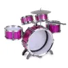 Instruments Children Jazz Drum Set with 5 Drums Small Cymbal Stool Drum Sticks Musical Instrument Toy for Boys Girls Easy to Assemble