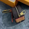 Womens Fashion Keychain Pouch Wallet Luxury Coin Purse Designer Handmade Leather Keains Hold