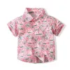 T-shirty Baby Boys Hawaiian Shirt Kids Beach Krótkie rękawie letnie koszulki drukarskie wierzch