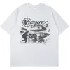 Vintage gotycka wierzchołkowa mise T-shirt Harajuku Hip Hop Tops Estetyczny graficzny graficzny druk Y2K odzież streetwear Modna Koreańska koszulka 240421