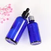 Estatuetas decorativas 10pcs azul garrafa de gotas de óleo essencial de óleo essencial de vidro de vidro de 5-100 ml para massagem pipeta garrafas