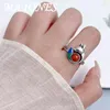 Cluster Anneaux 925 Silver Silver Southern Red Agate Shape Ring Femme Retro Simple ou ouverture Animal ajusté Bijoux Animal JZ113