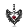Halsband Jiuhao Pendant Halsband 100% 925 Sterling Silver Fjäril Moth Skull Scream Black Wings Chain Halsband för Girl Women Jewelry