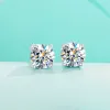 Brincos reais d coloros moissanite brincos 100% 925 prata esterlina 4 garras brinco para mulheres com cintilação de jóias finas de casamento fino presentes