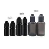 Storage Bottles 100Pcs 5ML 10ML 15ML 30ML Black PE Plastic Dropper Bottle Empty E Liquid Squeeze Vials With Childproof Cap And Fine Tips