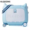 Багаж KLQDZMS 20NCH Детский багаж Многофункциональный Rideable Trolley Case Small Box Box Universal Dlowing Colling Suitcase