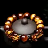 Brangle Nature Feng Shui Bracelets Men Tiger Eye Beads Bracelets pour femmes pour femmes Pixiu richesse et bonne chance
