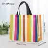 Shopping Bags Strip Foldable Bag Non-woven Fabric Travel Storage Reusable Tote Women Multifunctional Environmental