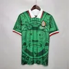 1998 Edição retrô Jersey de futebol do México 1998 Camisa de futebol da Copa do Mundo México Camisa Blue Soccer Blue Away Diformes de futebol de mangas curtas brancas