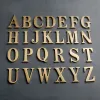 Ornamenti lettere in ottone solide Autoidesave Wall Stick Gold Lettera inglese Indirizzo Casa Outdoor Segnali Numeri per le porte per l'arredamento della casa dell'hotel