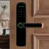 Control Tuya WiFi Smart Fingerprint Biometric Frosted Panel Digital Smart Door Lock Password IC Card Safety Child Lock