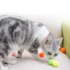 Toys Cat Pompoms Toys coloridos de gatos para gatos internos Catch Chase, Plush arranhando Kitten Chew Toys, brinquedos interativos para gatos
