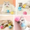 Toys Smart Fluffy Plush Cat Ball Toys Interactive Chirping Balls Cat Kicker Toys 3 Lifelike Animal Sounds Fun Kitty Kitten Toys