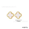 Designer Brand Fashion Hot Selling 18k Gold Clover Earrings Van Titanium Steel Jewelry