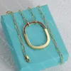 Роскошное женское бриллиантовое ожерелье дизайнерское ожерелье для блокировки высококачественное титановое стальное ожерелье Женщины Золотые серебряные украшения с коробкой