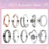 Les anneaux vendent bien réel 925 Silver de haute qualité Signature de logo original Twotone Moon and Star Ring Set Bielry Fashion Bielry pour femme