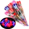 Fiori decorativi ghirlande di San Valentino Funzioni feste per feste LED Colorf Floro rosa luminosa lampeggiante bacchetta decorazione bouquet dhdnt