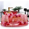 Set di accessori per bagno Set rosa floreale Floral Dispenser per bombole di spazzolino a tazza di piatto di stoccaggio per la casa