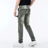 Elastiska jeans, mäns trend Slim Fit, Spring och Autumn Motorcykel ridbyxor, trendiga varumärkesbyxor, mäns