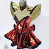 무대 착용 섹시한 술 비행 어깨 빨간 드레스 밝은 가죽 축제 열망 복장 쇼 클럽 폴 댄스 고고 의상