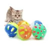Toys Plastic Colorful Cat Toys Bells Balls Spela kattunge roliga spel husdjur interaktiv djur träning rolig katt leksak boll
