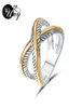 Uny Ring David Vintage Designer Mash Mashing Pierścienie Kobiety Wedding Walentynkowy pierścionek prezentowy Dwukolorowe poszyjne pierścionki kablowe 2103107917347