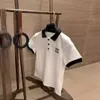 Tasarımcı Giysileri Kadın Yaz Tasarımcı Gömlek Miui Giysileri İşlemeli Mektup Renk Engelleme Tasarım Polo Boyun Kısa Kollu Tshirt Üst