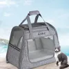 Väskor Portable Pet Cat Dog Carrier Bag Car Seat Breattable Cat Puppy Oxford Handväska ryggsäck Chihuahua utomhus reseväska