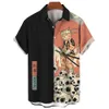 Fashion Mens Shirt Cool Samurai Cat Tops Summer Clothing Casual ShortSleeved Buttons Loose Blouse Hawaiian Shirts 240415