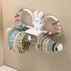 Organization Kawaii Rabbit Hair Hoop Storage Rack Wall Mounted Jewelry Organizer Hair Tie Hair Clip Hairband Display Hair Accessories Rack