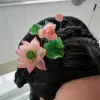 Jóias Lalavara Made Filed Wedding Lotus Kanzashi Han Fu Girls Mulheres Bun Updo Acessórios para Cabelo