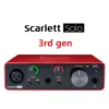 Усилитель новейшая фокуса Scarlett Solo (3 -й Gen) USB Audio Interface Sound Card 24BT/192 кГц AdConverters для записи микро -гитары